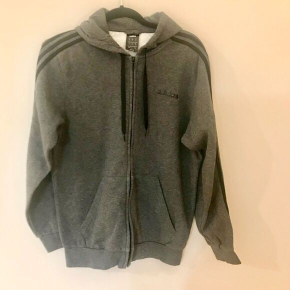 NWOT Adidas Men's Essentials 3 Stripe Full-Zip Hooded Track Top - Picture 5 of 11